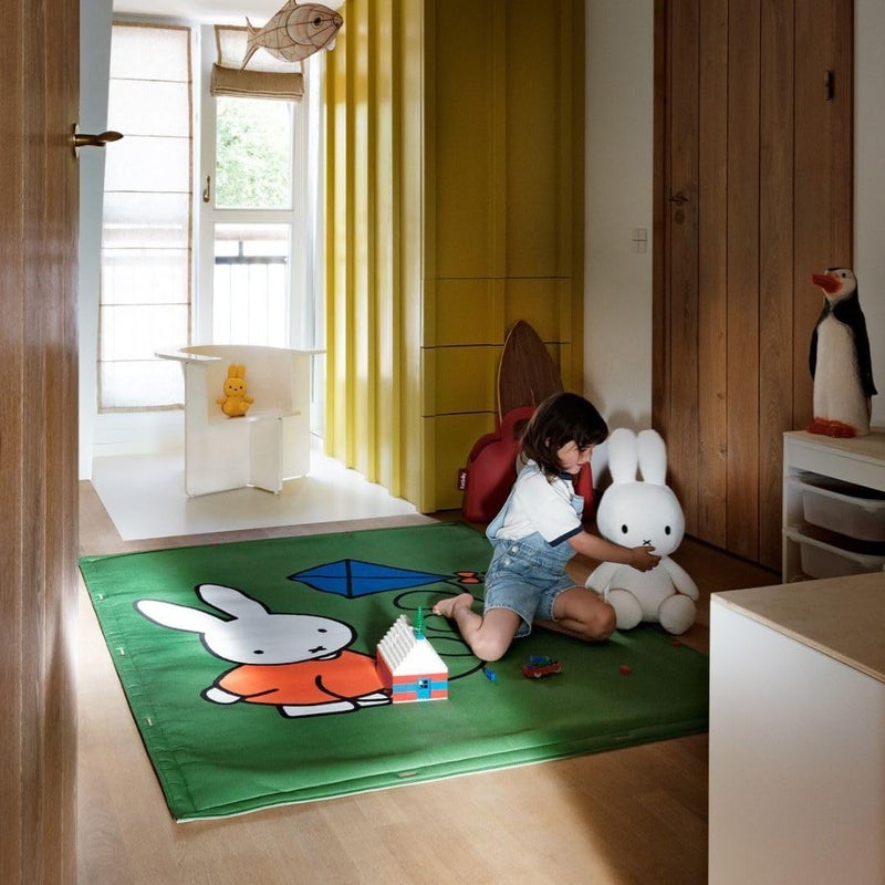Fatboy Flying Carpet x Miffy | Non-slip bottom | UV-resistant | Easy to clean | Suitable for indoor and outdoor use | 100% Recycled polyester | Filling: foam padding | 180 x 140 cm - Green - Image 2